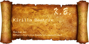 Kirilla Beatrix névjegykártya